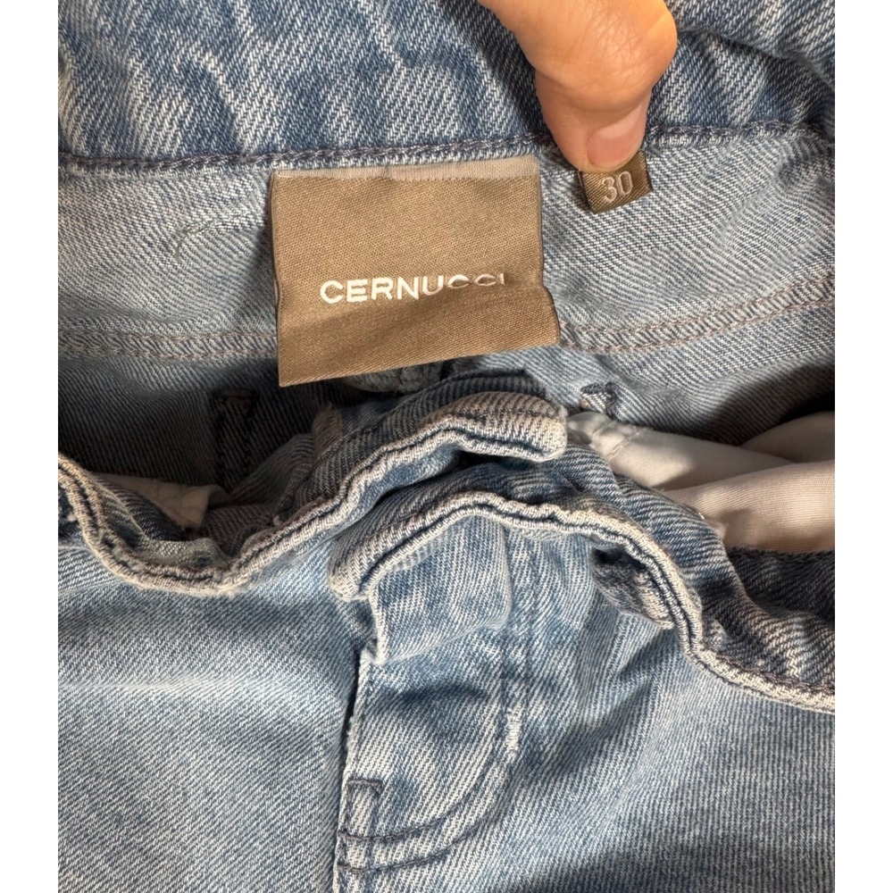 Cernucci Mens Light Wash Blue Straight Leg Relaxed Fit Baggy Denim Jeans Size 30 - Picture 2 of 11
